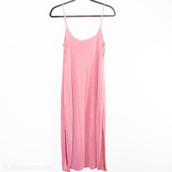 UO Bilboa Cupro Side-Slit Slip Dress Maroon M NWT - Picture 4 of 11